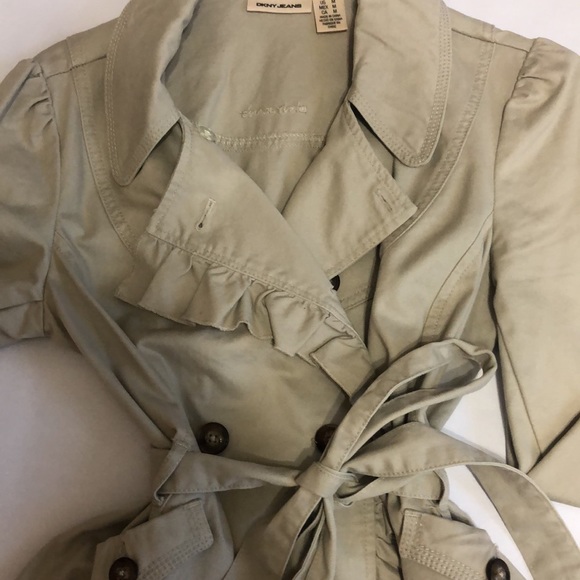 DKNY Belted Trench Peacoat Khaki Color Size M - Picture 1 of 11